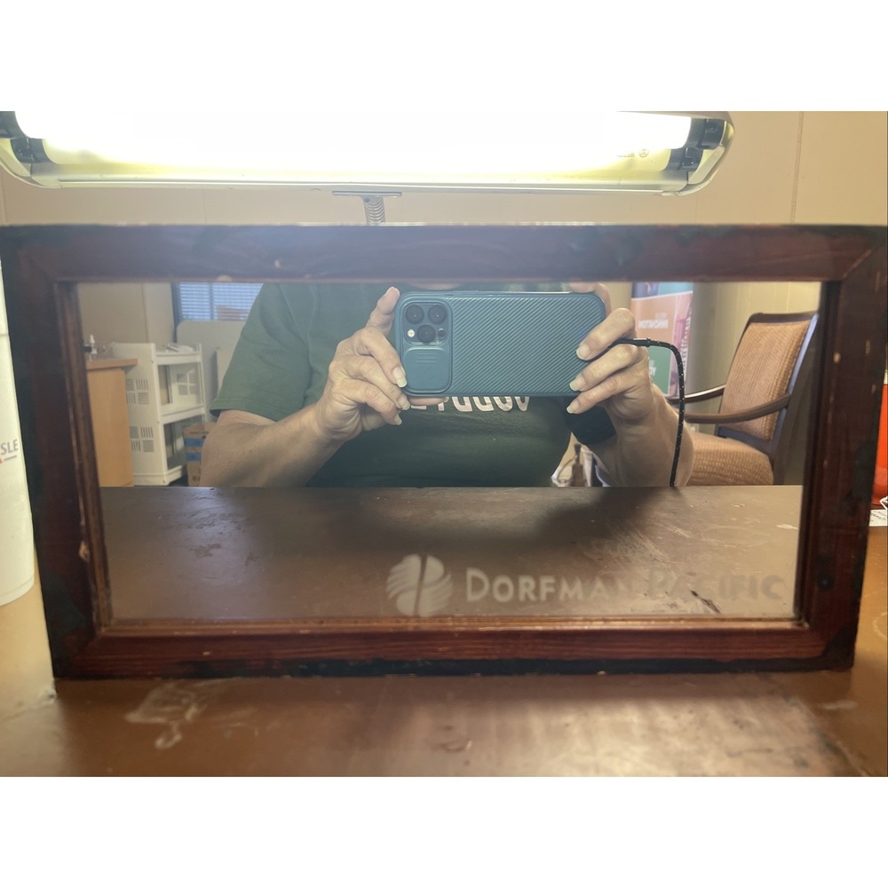Vintage Dorfman Pacific Advertisement Mirror Double Sided Hats Display 13 x 7 in - Picture 3 of 6